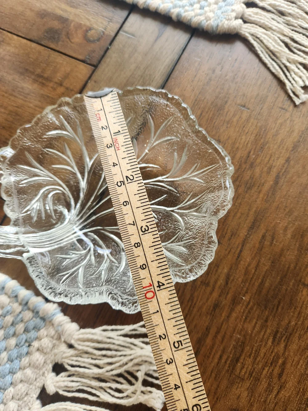 Vintage Indiana Glass Pebble Leaf Candy/nuts Serving Dishes Set Of Two